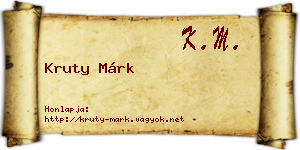 Kruty Márk névjegykártya